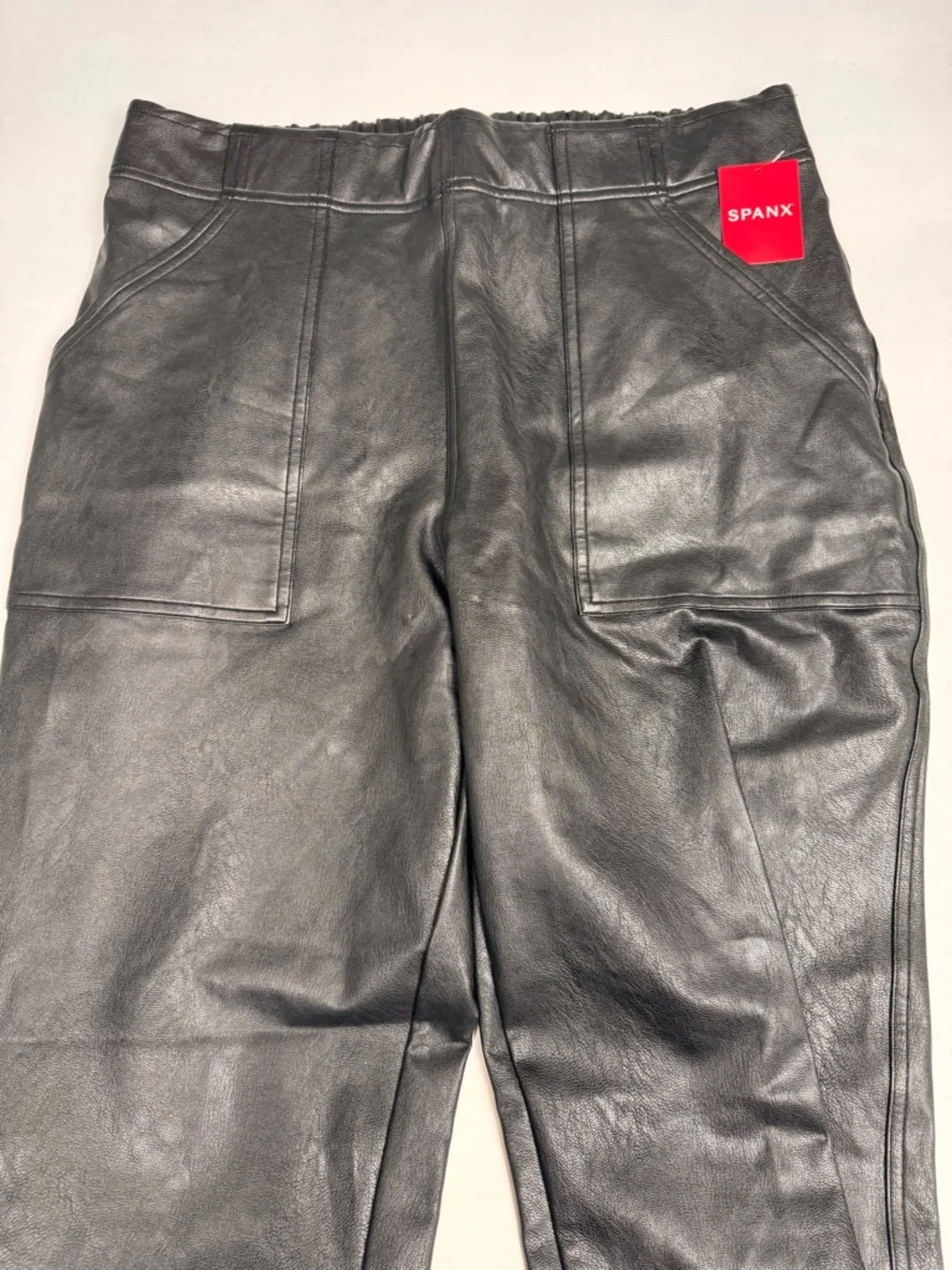 NWT SPANX Faux Leather Like Jogger Pants Black Women’s XL Retail $148 - Picture 3 of 8